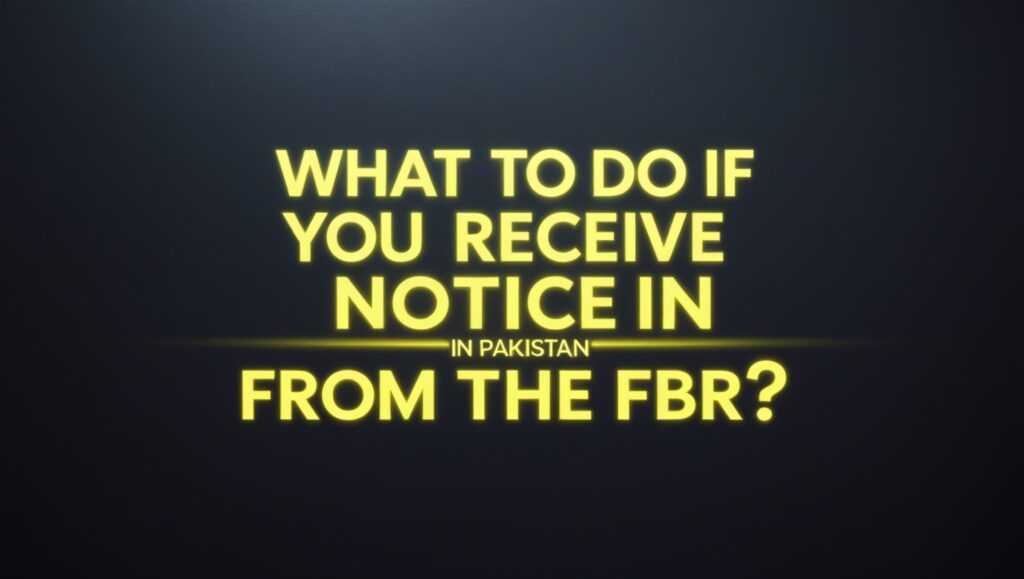 What to do if you receive a notice in Pakistan from the FBR?