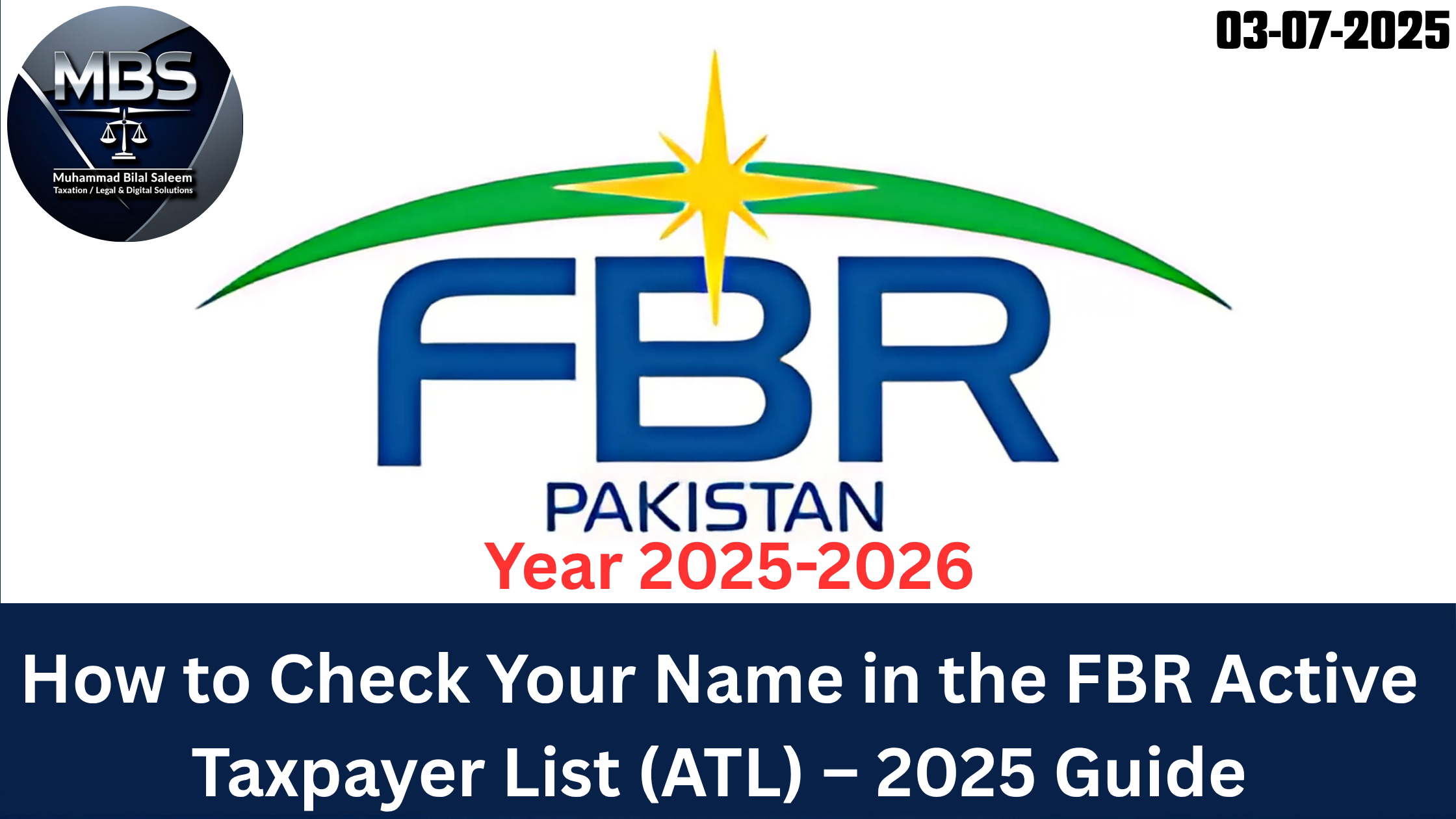 How to Check Your Name in the FBR Active Taxpayer List (ATL) – 2025 Guide